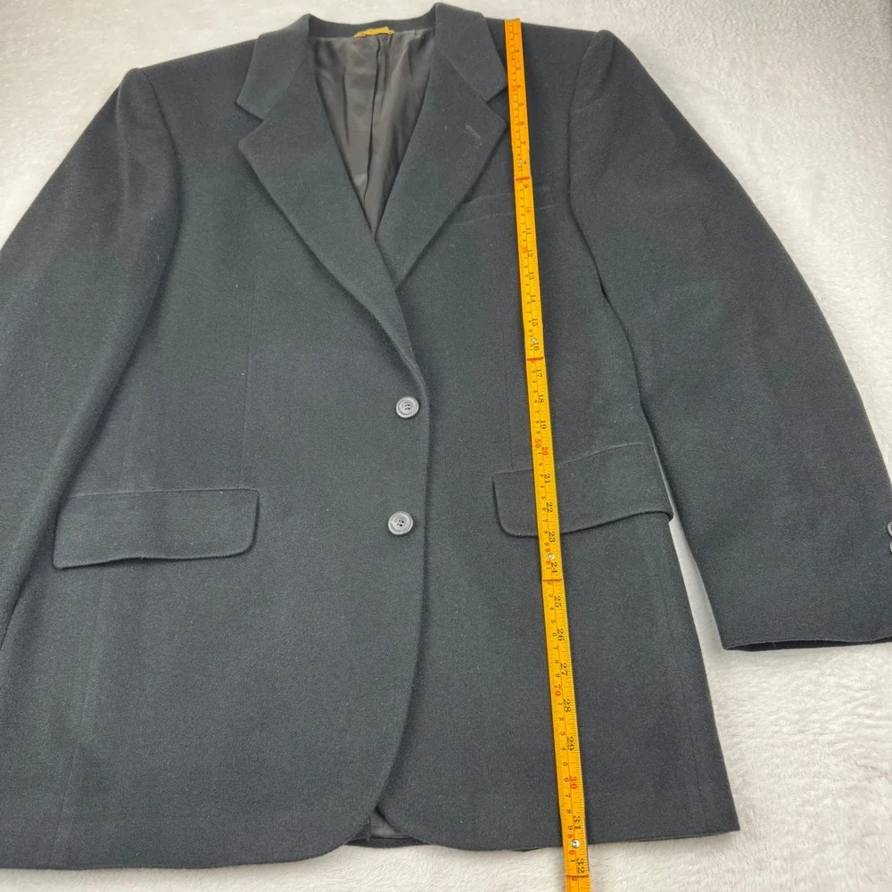 100% Cashmere Sterling & Hunt Blazer Mens 40R Black 2 Button Sport Coat Vintage